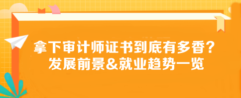 拿下審計(jì)師證書到底有多香？發(fā)展前景&就業(yè)趨勢一覽