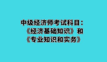 中級(jí)經(jīng)濟(jì)師考試科目：《經(jīng)濟(jì)基礎(chǔ)知識(shí)》和《專(zhuān)業(yè)知識(shí)和實(shí)務(wù)》