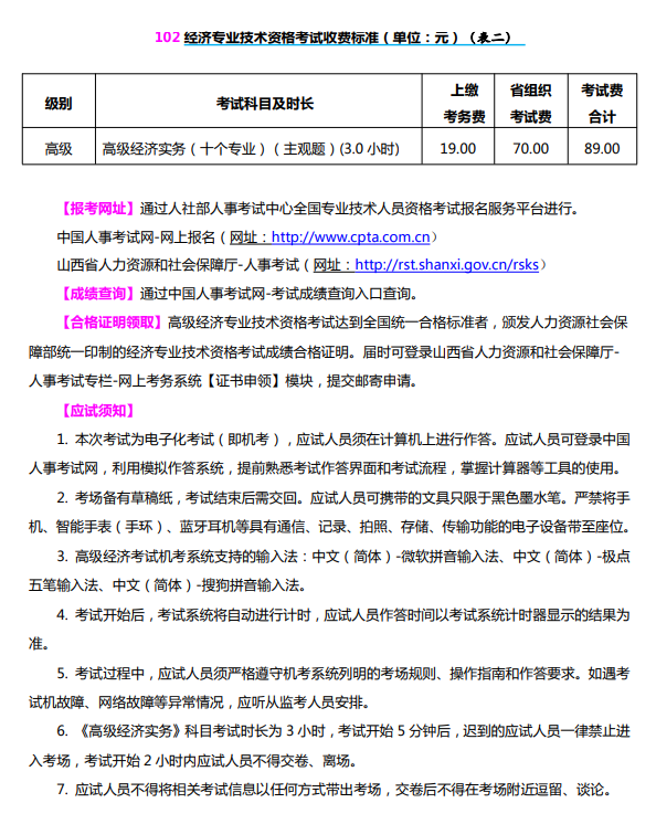 山西2024年高級經(jīng)濟師報考手冊