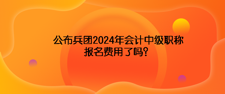 公布兵團(tuán)2024年會(huì)計(jì)中級(jí)職稱報(bào)名費(fèi)用了嗎？