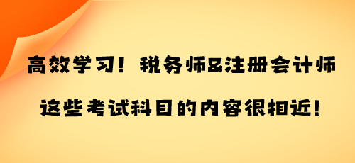 高效學(xué)習(xí)！稅務(wù)師&注冊(cè)會(huì)計(jì)師這些考試科目的內(nèi)容很相近！