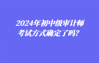 2024年初中級審計師考試方式確定了嗎？