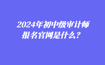 2024年初中級(jí)審計(jì)師報(bào)名官網(wǎng)是什么？