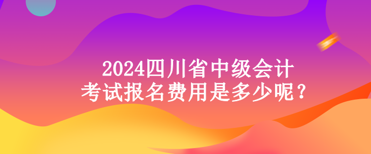 2024四川省中級會計考試報名費用是多少呢？