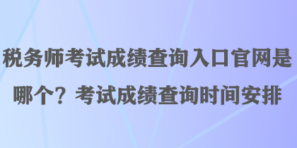 稅務(wù)師考試成績(jī)查詢(xún)?nèi)肟诠倬W(wǎng)是哪個(gè)？考試成績(jī)查詢(xún)時(shí)間安排