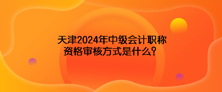 天津2024年中級(jí)會(huì)計(jì)職稱資格審核方式是什么？