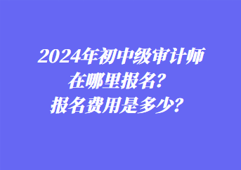 2024年初中級(jí)審計(jì)師在哪里報(bào)名？報(bào)名費(fèi)用是多少？