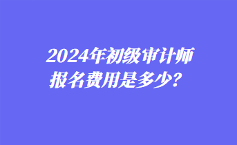 2024年初級審計(jì)師報名費(fèi)用是多少？