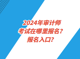 2024年審計(jì)師考試在哪里報(bào)名？報(bào)名入口？