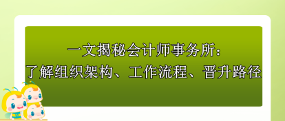 一文揭秘會計師事務(wù)所：了解組織架構(gòu)、工作流程、晉升路徑！