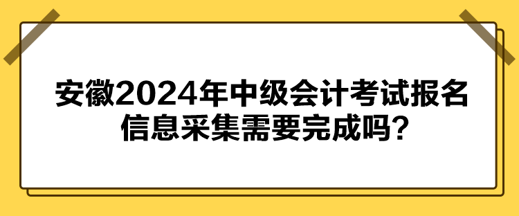 安徽2024年中級會計考試報名信息采集需要完成嗎？