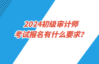 2024初級(jí)審計(jì)師考試報(bào)名有什么要求？