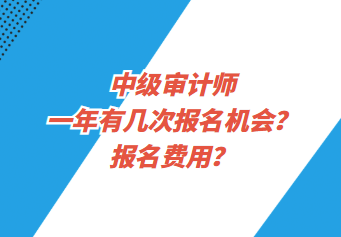 中級(jí)審計(jì)師一年有幾次報(bào)名機(jī)會(huì)？報(bào)名費(fèi)用？