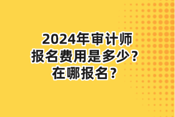 2024年審計師報名費(fèi)用是多少？在哪報名？