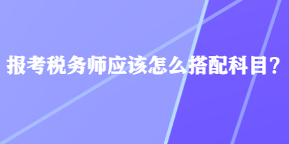 報(bào)考稅務(wù)師應(yīng)該怎么搭配科目？