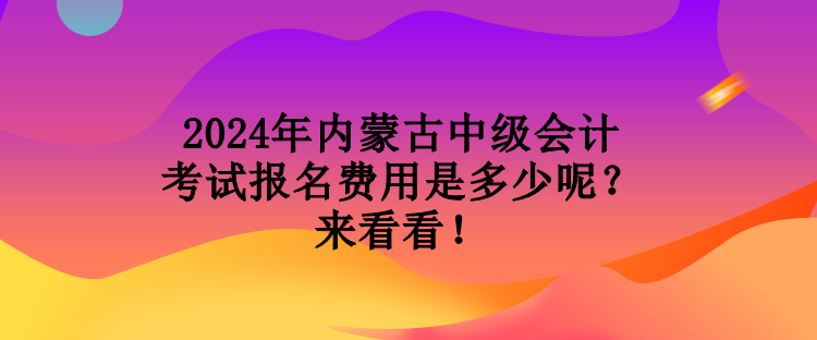 2024年內(nèi)蒙古中級會計考試報名費用是多少呢？來看看！