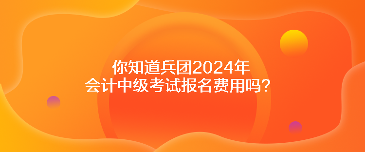 你知道兵團(tuán)2024年會計中級考試報名費(fèi)用嗎？