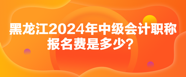 黑龍江2024年中級會計職稱報名費是多少？