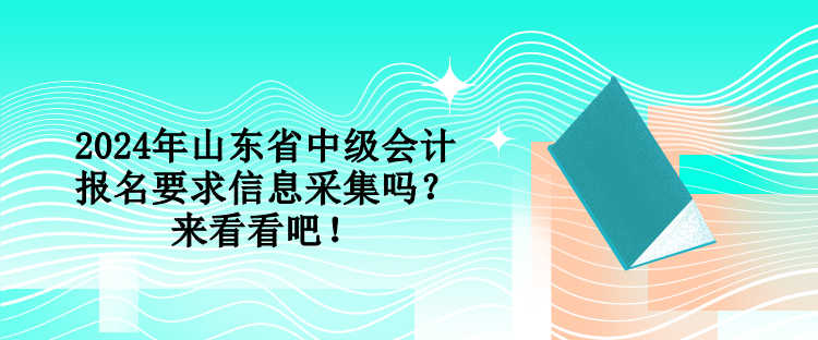 2024年山東省中級會計報名要求信息采集嗎？來看看吧！