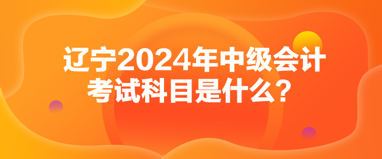 遼寧2024年中級會計考試科目是什么？