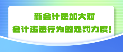 新會計法加大對會計違法行為的處罰力度！??！