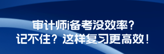 審計(jì)師i備考沒效率？記不??？這樣復(fù)習(xí)更高效！