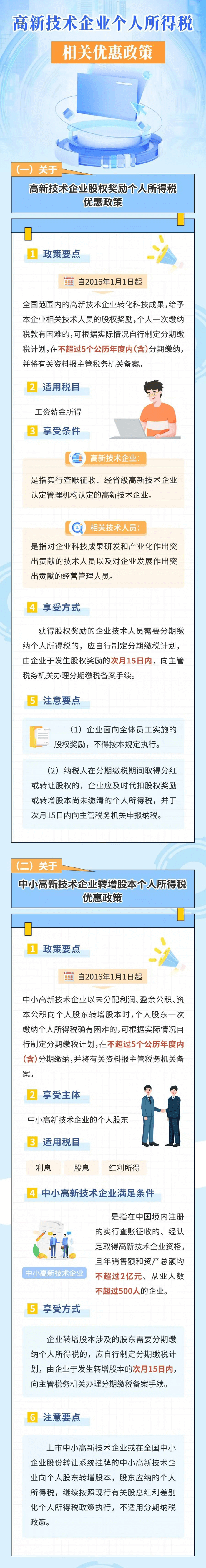 高新技術企業(yè)個人所得稅相關優(yōu)惠政策