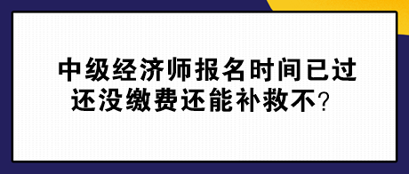 中級(jí)經(jīng)濟(jì)師報(bào)名時(shí)間已過(guò) 還沒(méi)繳費(fèi)還能補(bǔ)救不？