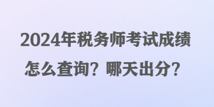 2024年稅務(wù)師考試成績怎么查詢？哪天出分？