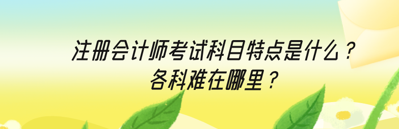 注冊(cè)會(huì)計(jì)師考試科目特點(diǎn)是什么？各科難在哪里？