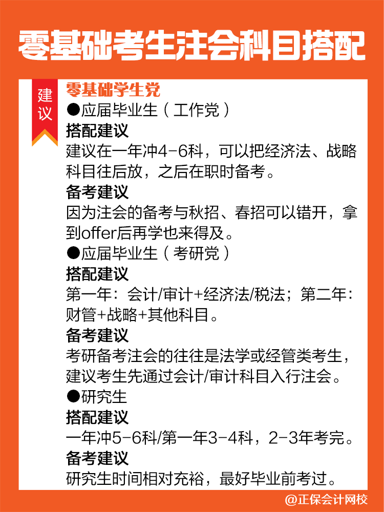 不同情況的零基礎(chǔ)考生備考注會(huì)建議這樣進(jìn)行科目搭配！