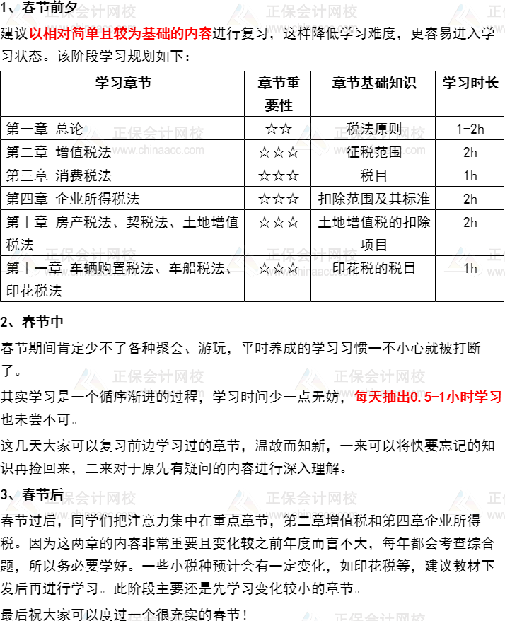 過(guò)節(jié)不松懈！注會(huì)《稅法》2022年春節(jié)期間學(xué)習(xí)計(jì)劃速來(lái)安排~